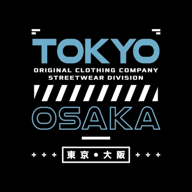 Vector osaka tokyo japan vintage tshirt streetwear typografie slogan tshirt ontwerp vectorillustratie