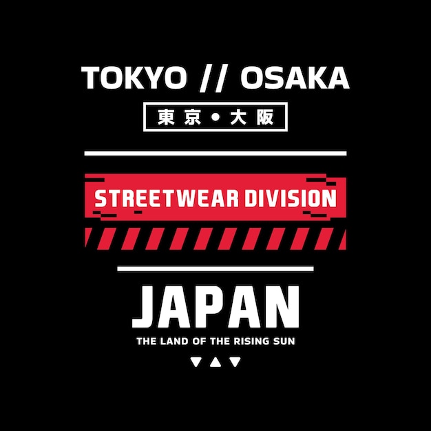 Vector osaka tokyo japan vintage tshirt streetwear typografie slogan tshirt ontwerp vectorillustratie