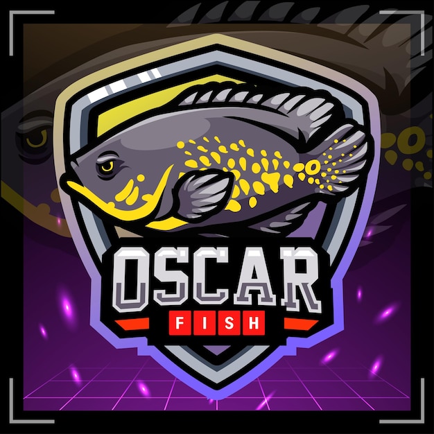 Oscar pesce mascotte esport logo design