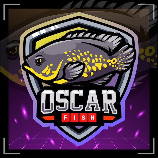 oscar vis mascotte esport logo ontwerp