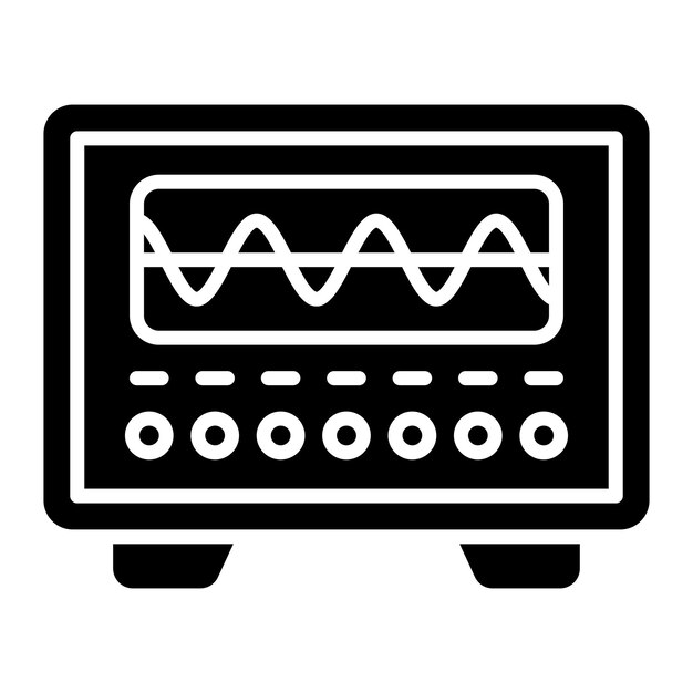 Oscilloscoop Glyph effen zwarte afbeelding