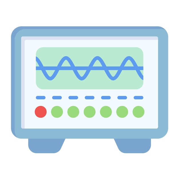 Vector oscilloscope flat illustration