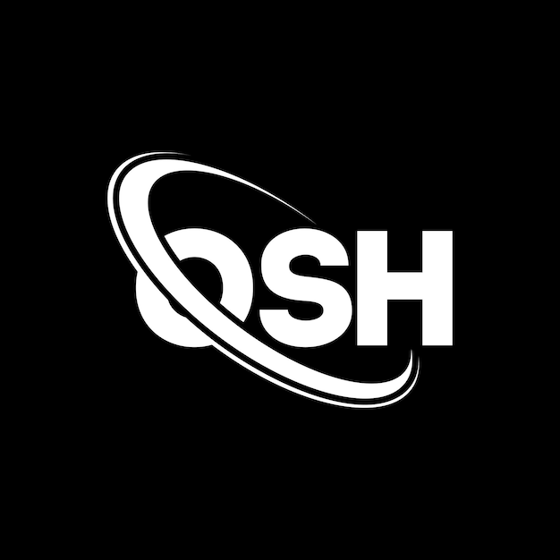 OSH ロゴ OSH LETTER ロゴ デザイン オリジナル オリジナル ロゴ ロゴ サイクルと大文字のモノグラム ロゴ 技術事業と不動産ブランドのOSH タイポグラフィー