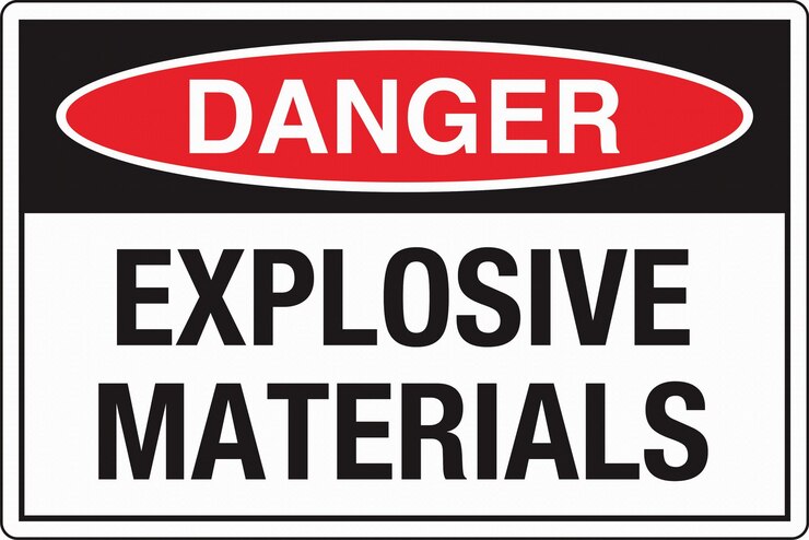 Vector osha safety sign marking label symbol pictogram standards danger explosive material