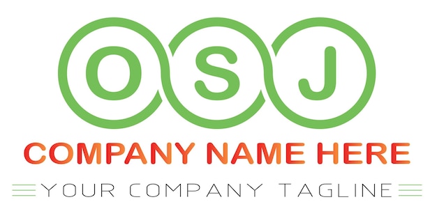 Вектор Дизайн логотипа буквы osj