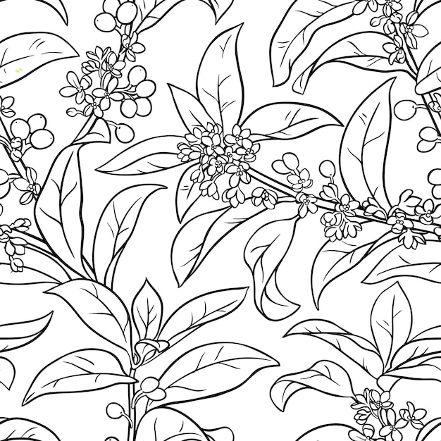 Osmanthus seamless pattern