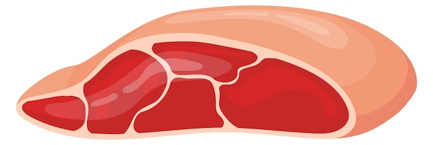 Vector ossenhaas cartoon icoon vlees gesneden rauw rundvlees