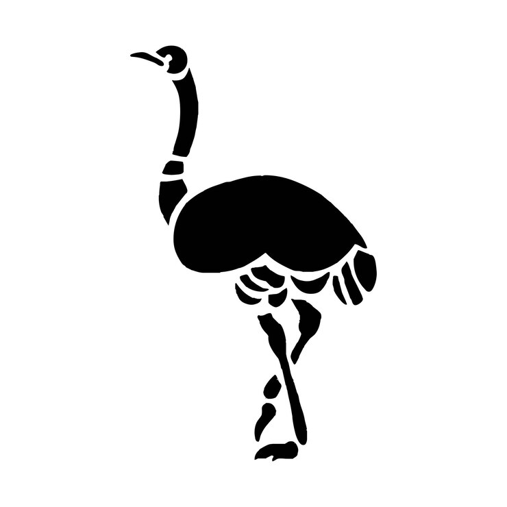Vector ostrich bird animal silhouette vector graphic design illustration artwork black and white wildlife