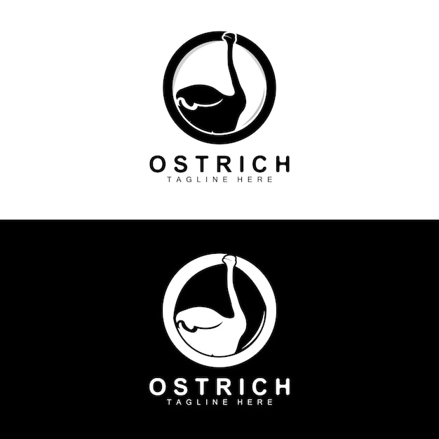 Ostrich Logo Design Desert Animal Illustration Living In The Forest Vector Camel Brand Product