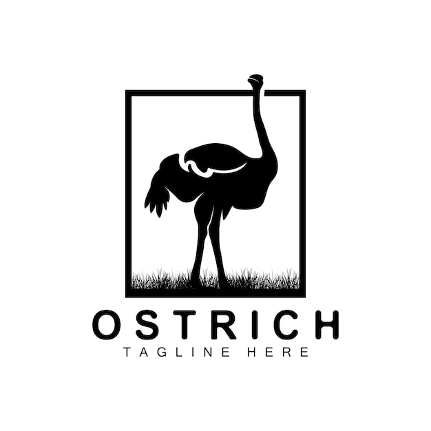 Ostrich Logo Design Desert Animal Illustration Living In The Forest Vector Camel Brand Product