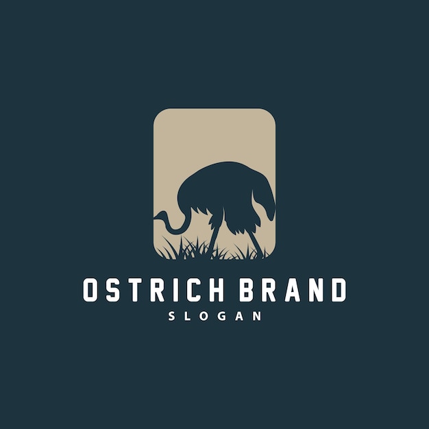 Ostrich Logo Design Desert Animal Illustration Living In The Forest Vector Camel Brand Product