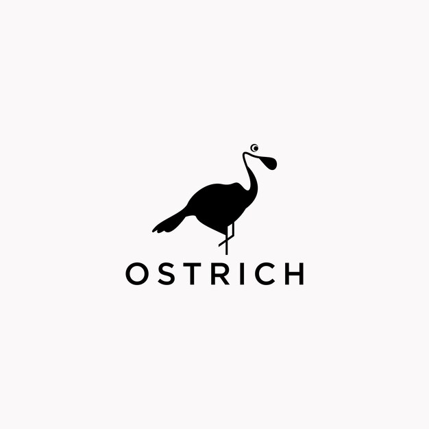 Ostrich logo icon design template flat vector