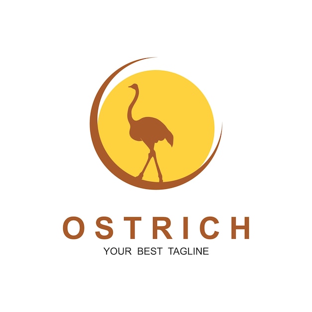 Ostrich logo vector template illustration design