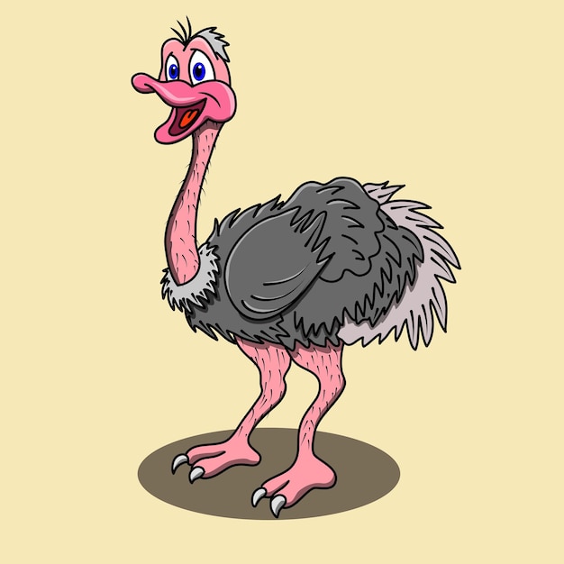 an ostrich in vector illustration design for coloring page kids