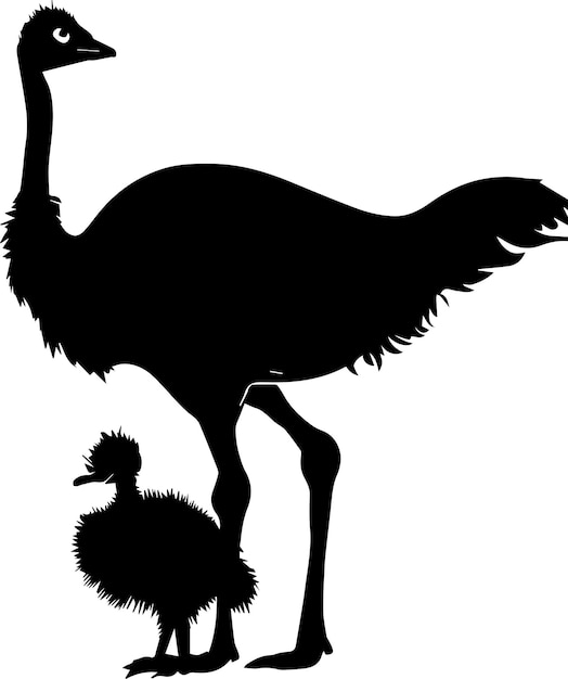 Ostrich Vector silhouette 2