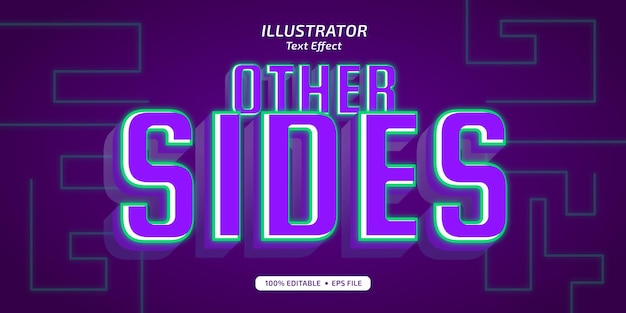 Other side glow text effect vector editable