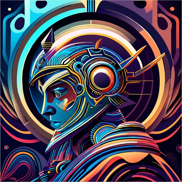 Otherworldly Space Helmet Tattoo Design with Cosmic Patterns