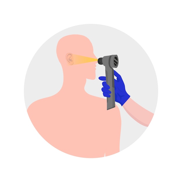 Otorhinolaryngologist Healthcare doctor caring about patient health Otoscopy check up ear