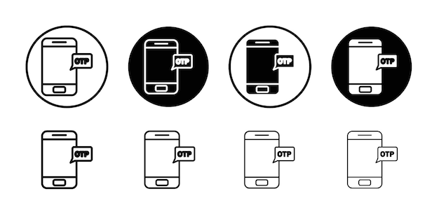 OTP SMS パスワード アイコン フラット シンプル セット デザイン