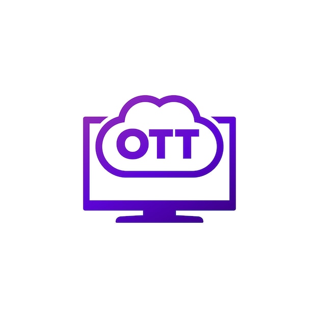 Vector ott media service icon on white