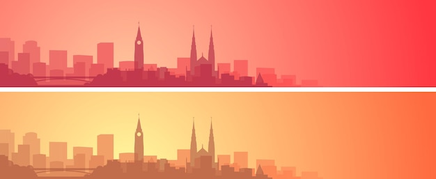 Vector ottawa prachtige skyline landschap banner