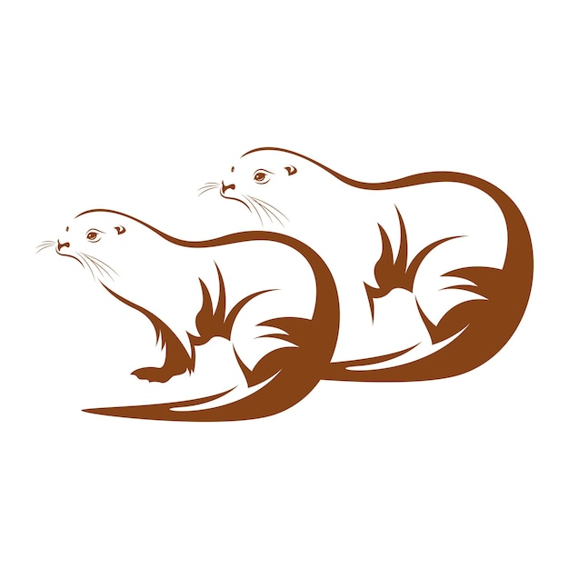 Otter icon logo design