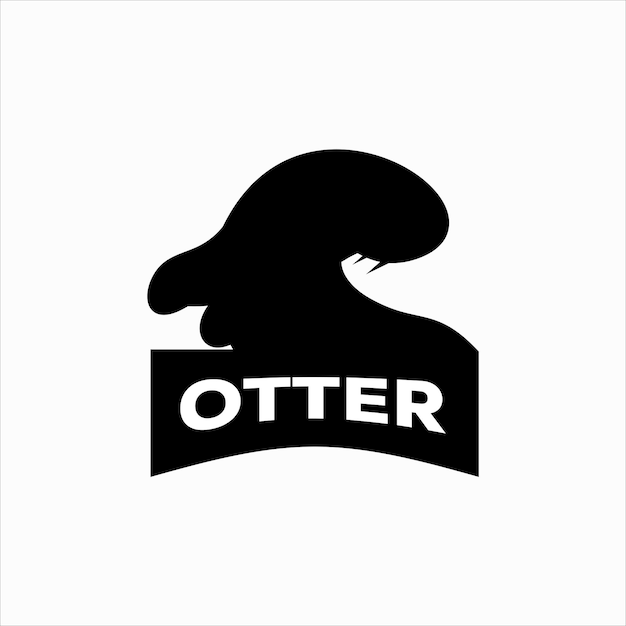 Otter logo 
silhouette illustration design style