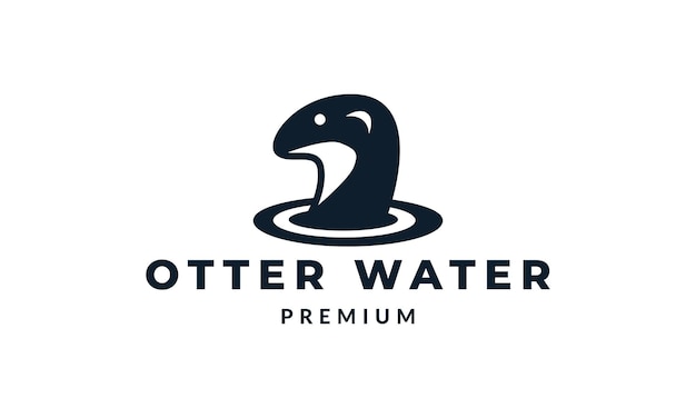 Otter op water schattig logo vector illustratie ontwerp