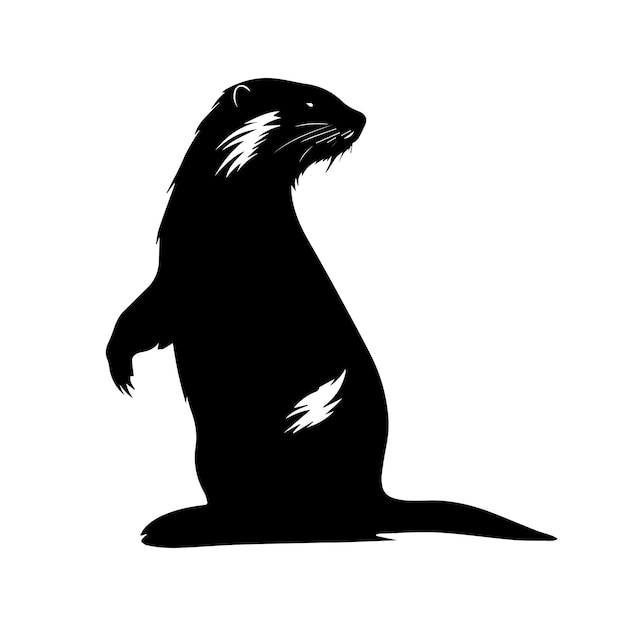 Otter zwart-wit vector sjabloon set voor snijden en drukken