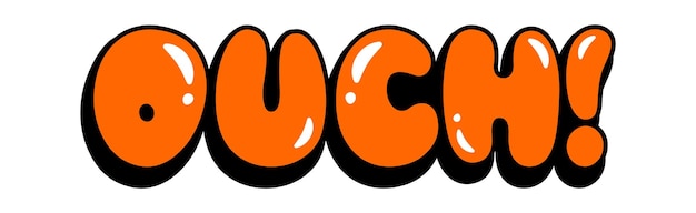 Vector ouch comic font letters
