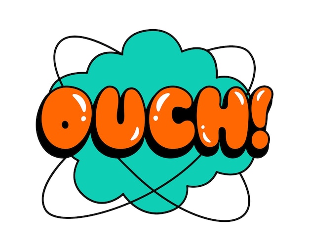 Ouch comic sticker