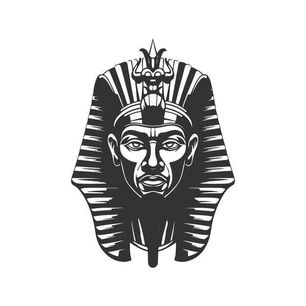 Oud-Egypte boos, vintage logo lijn kunstconcept zwart-wit kleur, handgetekende illustratie