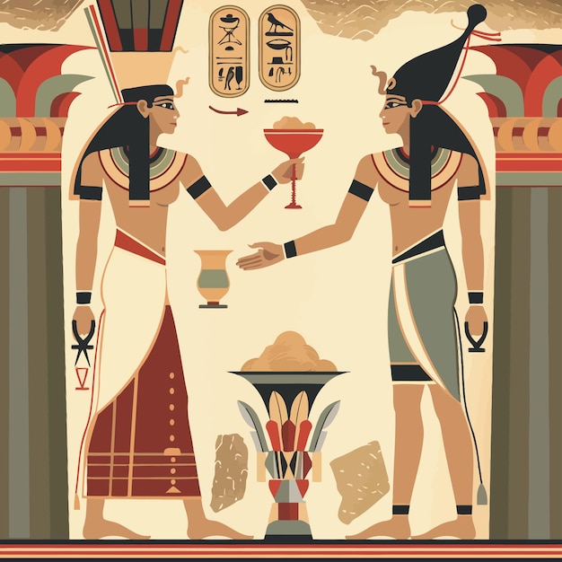 Vector oud-egyptische_leven_vector_illustratie