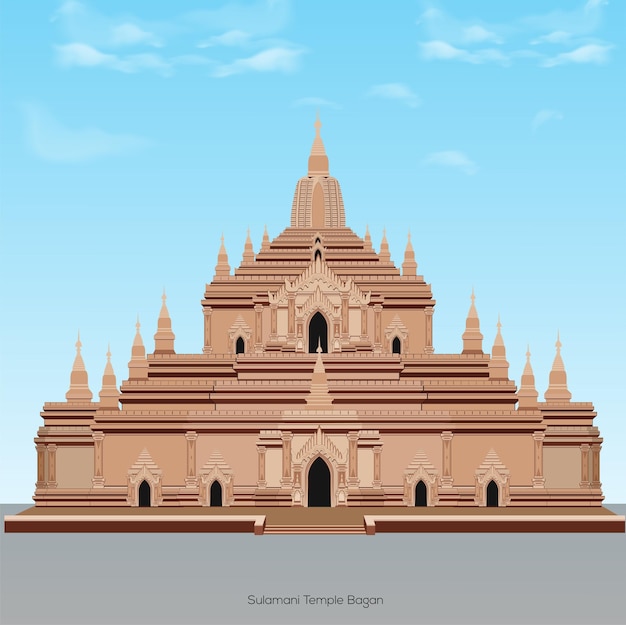 Vector oud gebouw in myanmar