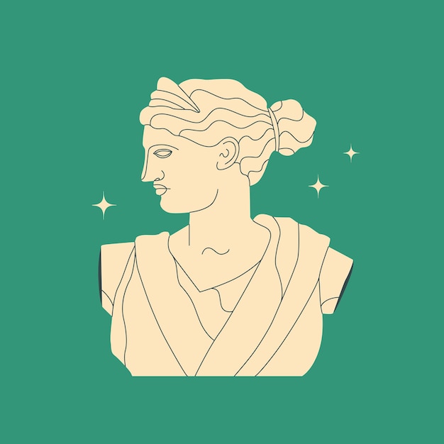 Oud Grieks beeld van een vrouw een godin zonder handen Antiek beeld in een moderne stijl Vector geïsoleerde trendillustratie