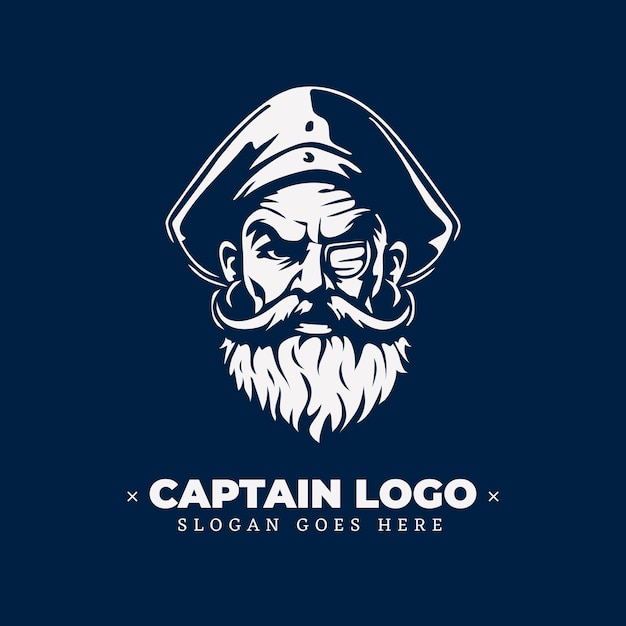 Vector oud piratenmascotte-logo