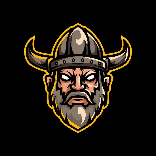 Oud viking hoofd mascotte logo