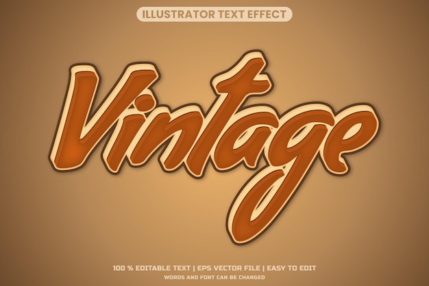 Oud vintage bewerkbaar vectorteksteffect