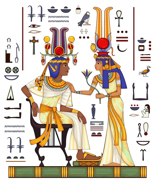Oude Egypte achtergrondEgyptische hiëroglief en symbool