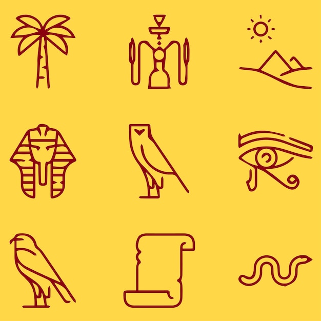 Vector oude egypte symbolen t-shirt ontwerp