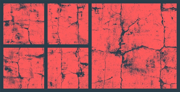 Oude gebarsten betonnen muur subtiele naadloze textuur set abstracte vector achtergrond