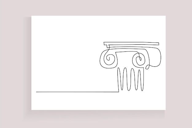 oude historische romeinse griekse kolomkop die een lijnconcept tekent