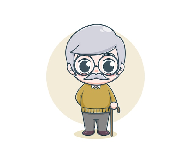 Oude mensen avatar cartoon afbeelding