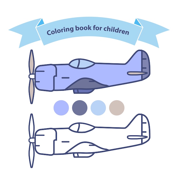 Oude militaire vliegtuigen vechter Amerikaanse kleurboek voor kinderen