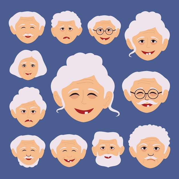 Oude ouders expressie Emoji-collectie