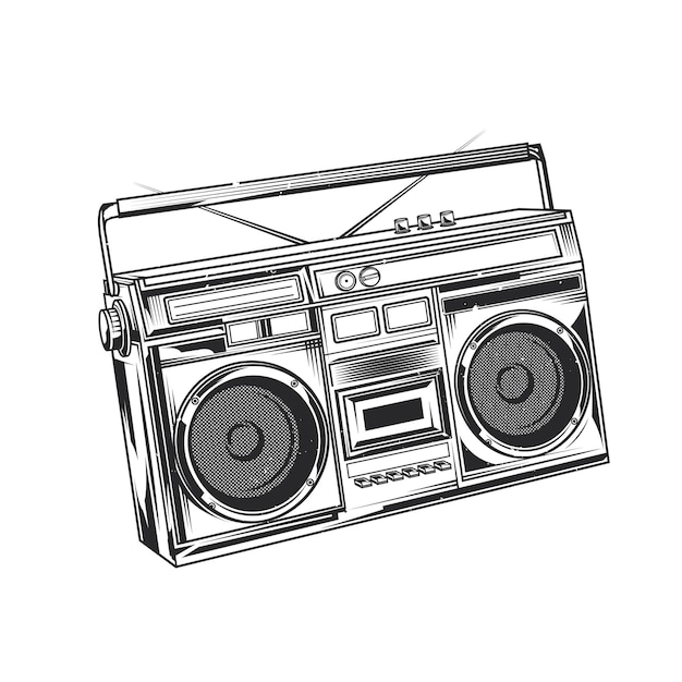 oude school boombox illustratie