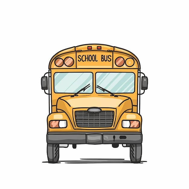 Oude schoolbusconcept minimaal gekleurd