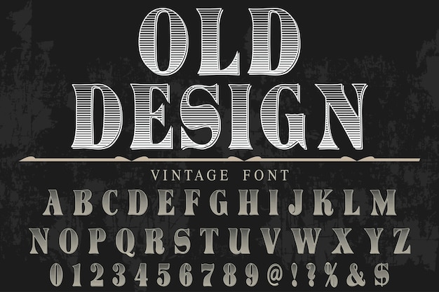 oude stijl alfabet label ontwerp