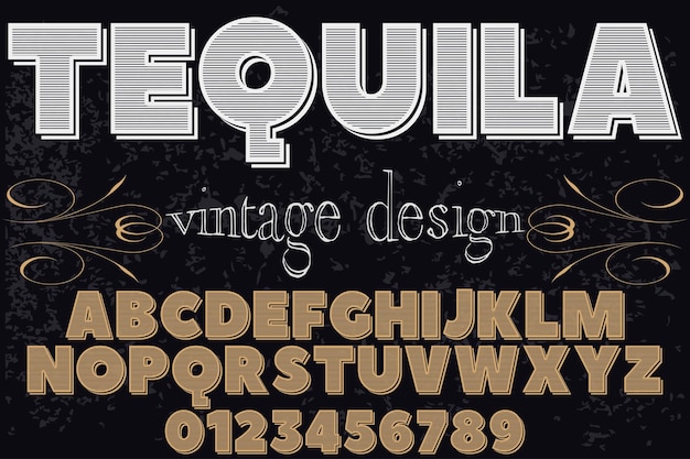 Oude stijl lettertype ontwerp trquila