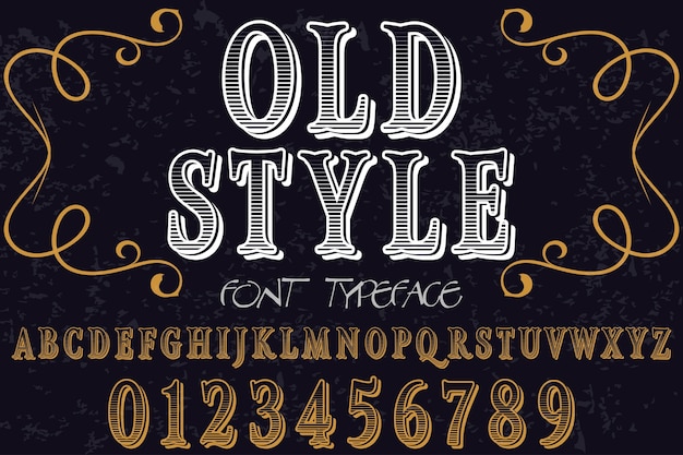 Oude stijl typeface labelontwerp